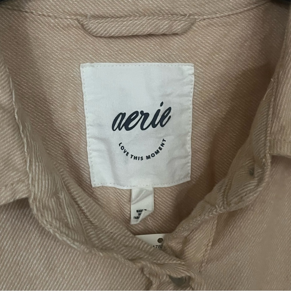 Aerie Beige Button-Up Shirt - Picture 3 of 3
